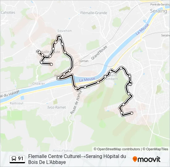 91 Bus Line Map
