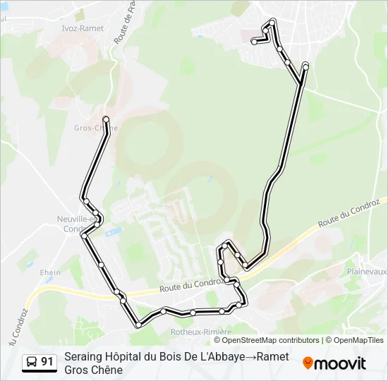 91 Bus Line Map