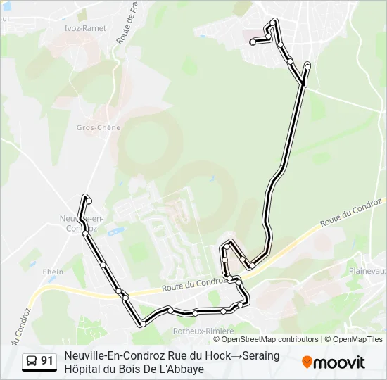 91 Bus Line Map