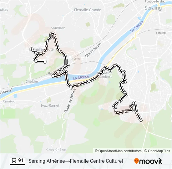 91 Bus Line Map