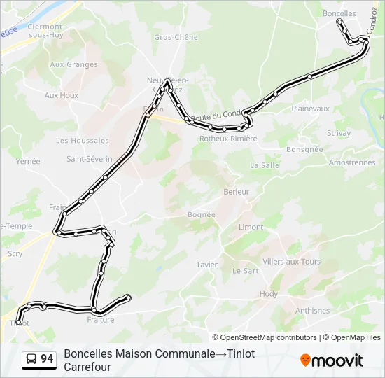 94 Bus Line Map