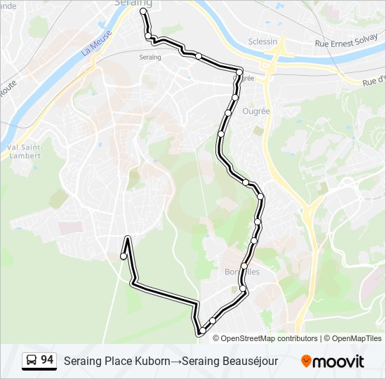 Plan de la ligne 94 de bus