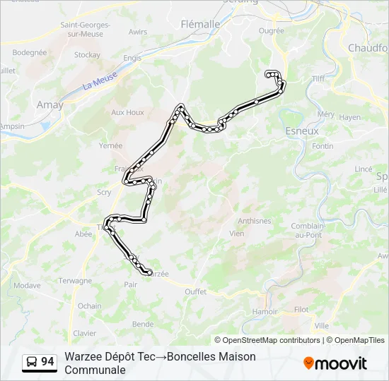 94 Bus Line Map