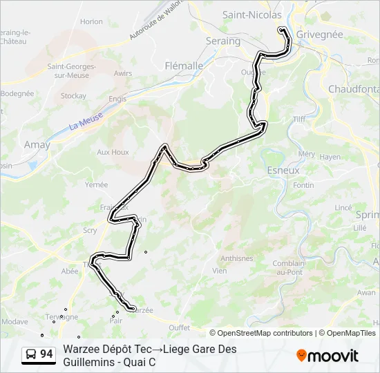 94 Bus Line Map