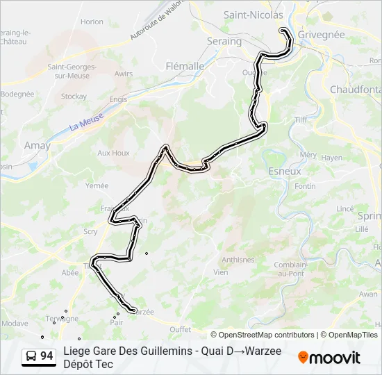 94 Bus Line Map
