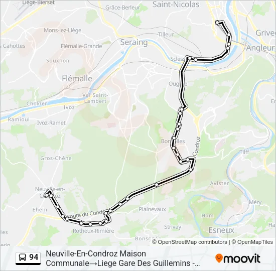 94 Bus Line Map