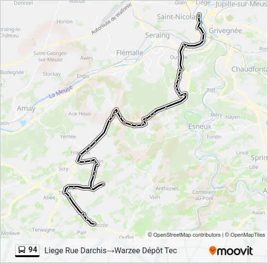 94 Bus Line Map
