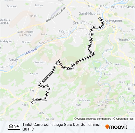 94 bus Line Map