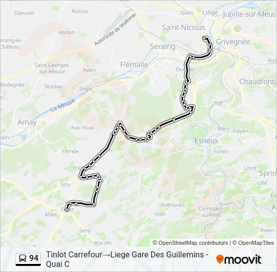 94 Bus Line Map