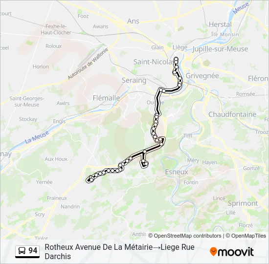 94 Bus Line Map