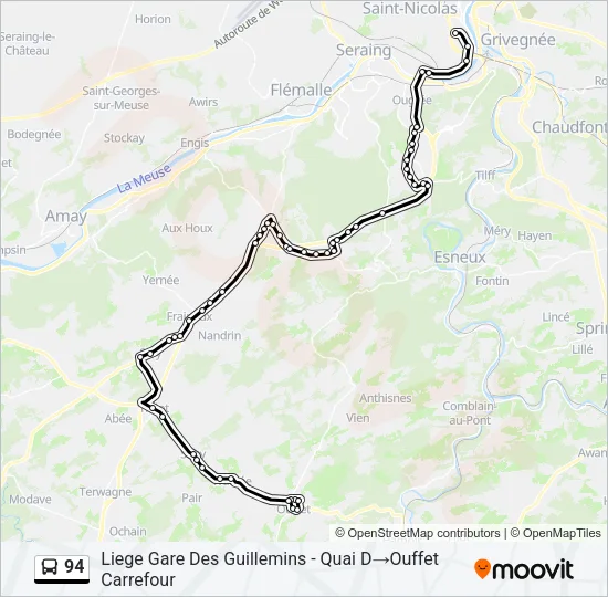 94 Bus Line Map