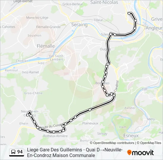 94 Bus Line Map