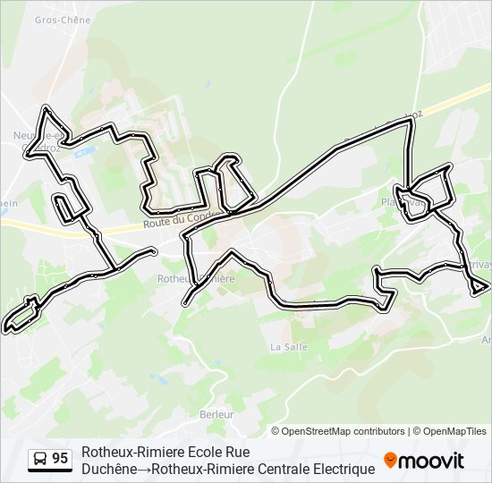 Plan de la ligne 95 de bus