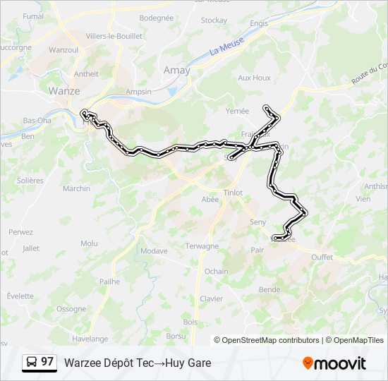 Plan de la ligne 97 de bus