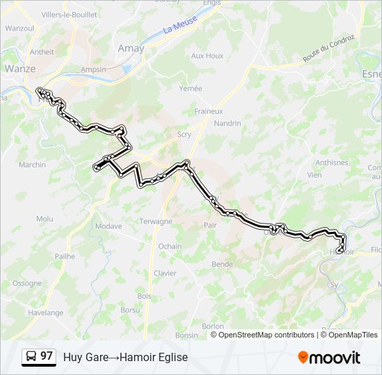 Plan de la ligne 97 de bus