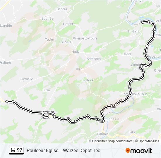 97 bus Line Map