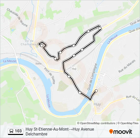 103 Bus Line Map