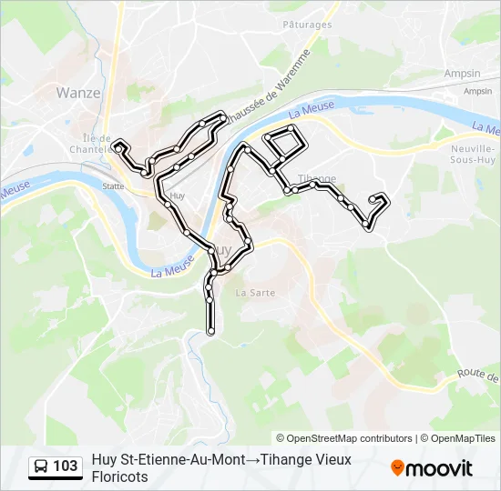 103 Bus Line Map