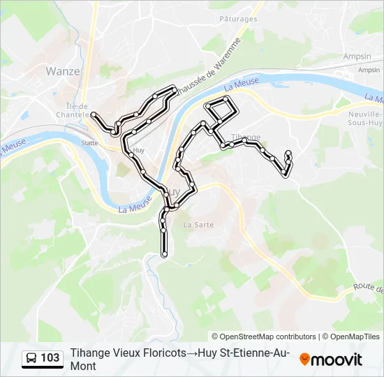 103 Bus Line Map
