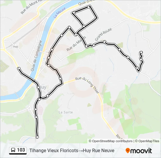 103 Bus Line Map