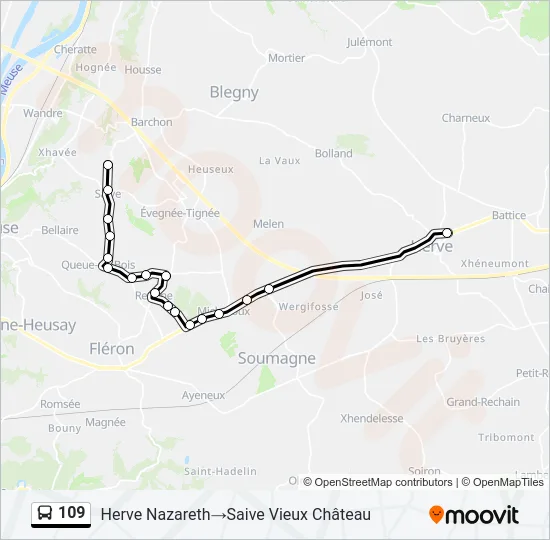 109 Bus Line Map