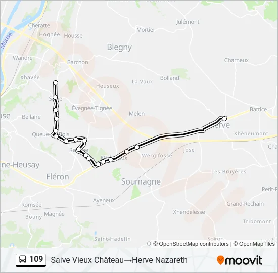 109 Bus Line Map