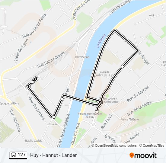 127 bus Line Map