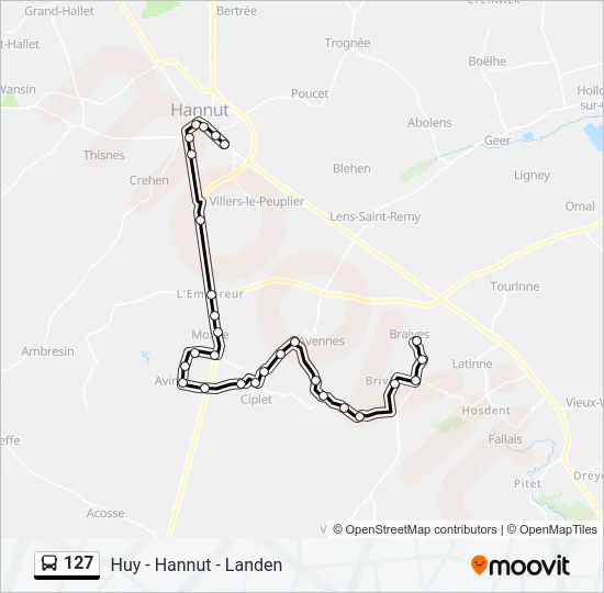 127 Bus Line Map