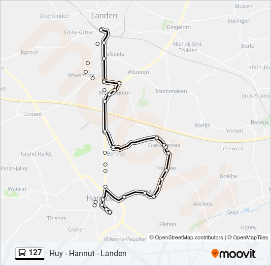 127 bus Line Map