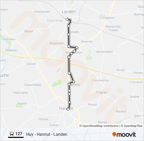 127 bus Line Map