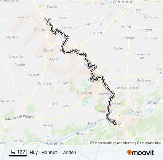 127 bus Line Map