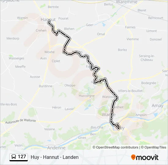 127 Bus Line Map