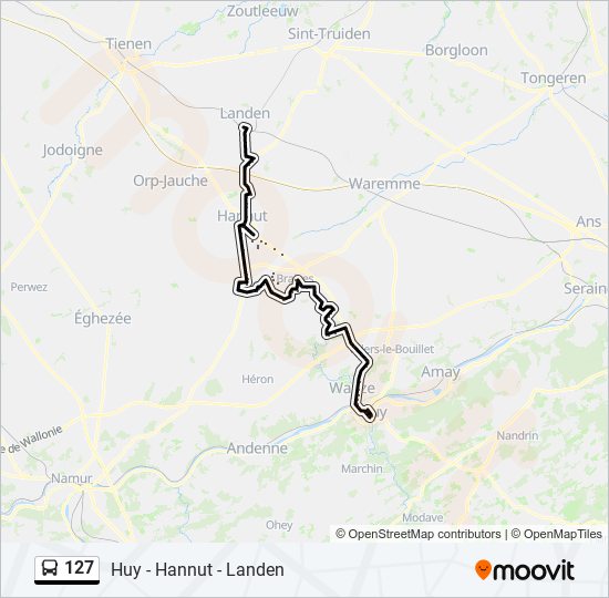 127 bus Line Map