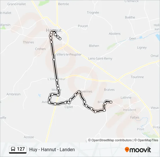 127 Bus Line Map