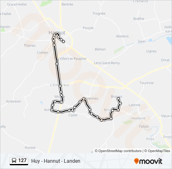 127 bus Line Map