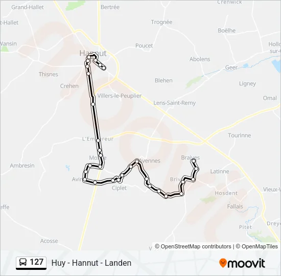 127 Bus Line Map