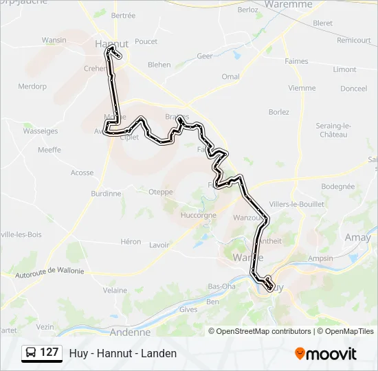 127 Bus Line Map