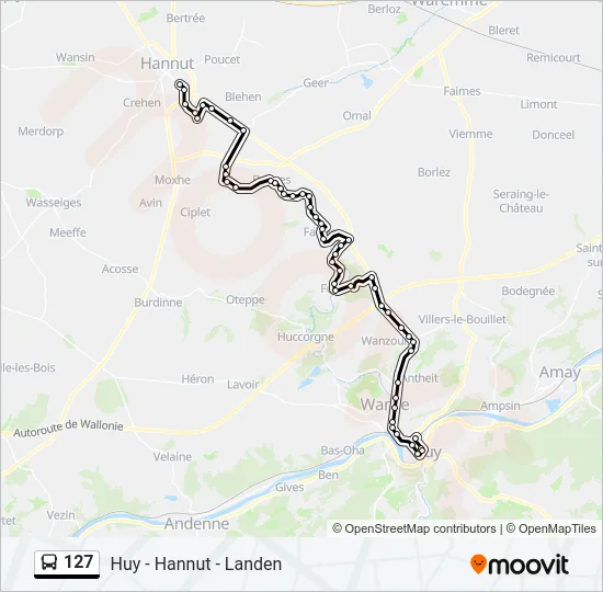 127 Bus Line Map