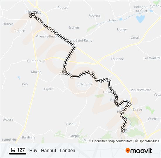 127 bus Line Map