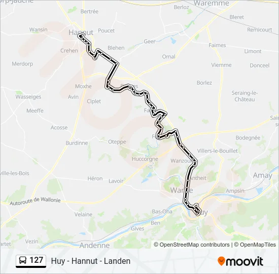 127 Bus Line Map