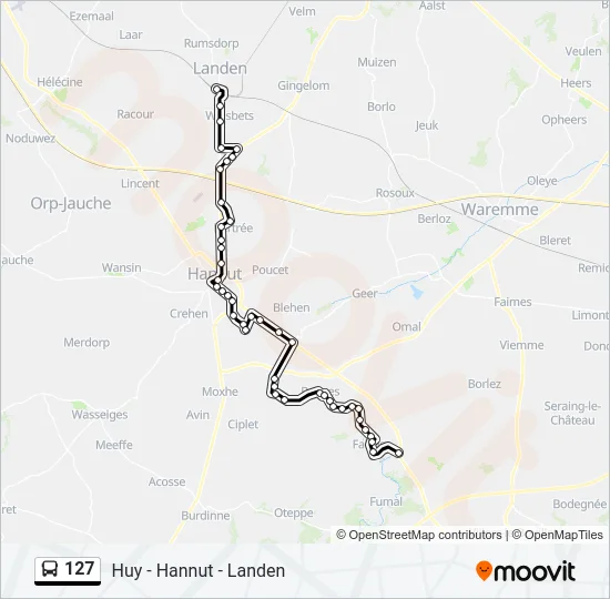 127 Bus Line Map