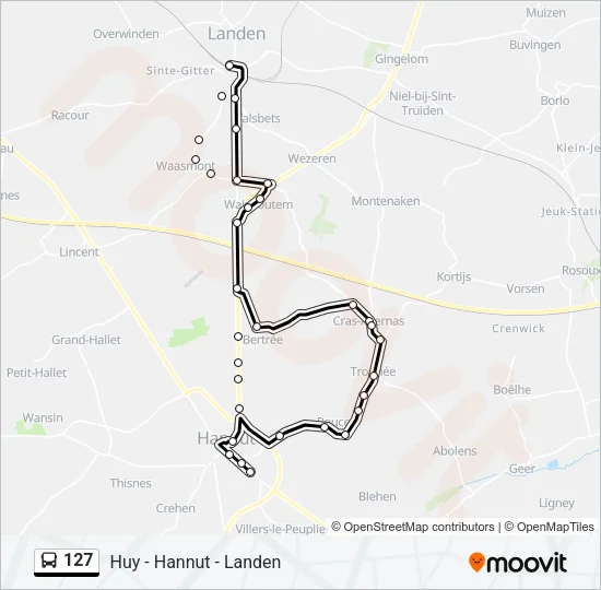 127 Bus Line Map