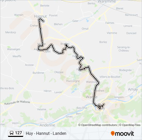 127 bus Line Map