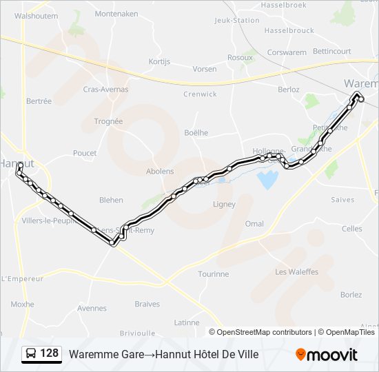 128 bus Line Map