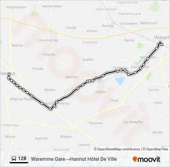 128 Bus Line Map