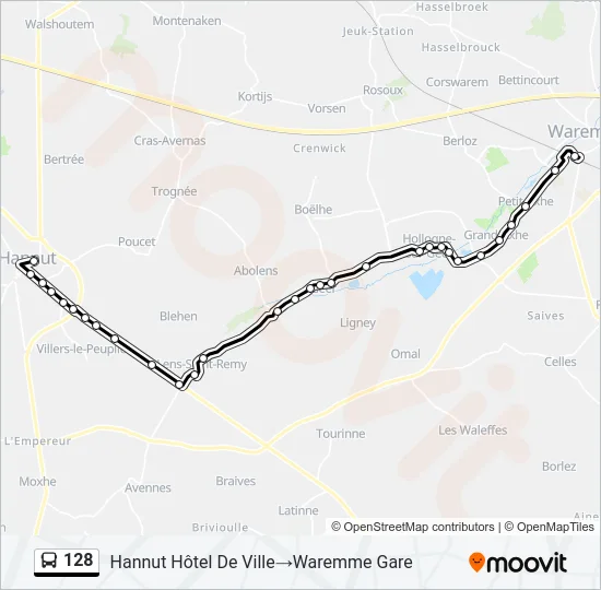 128 Bus Line Map