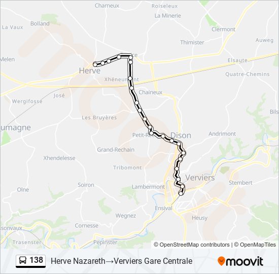 138 bus Line Map