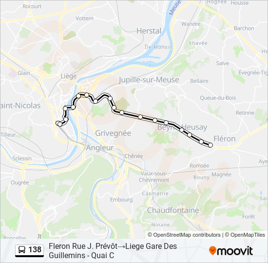 Plan de la ligne 138 de bus