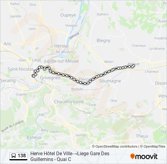 138 bus Line Map