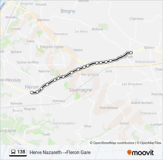 138 bus Line Map